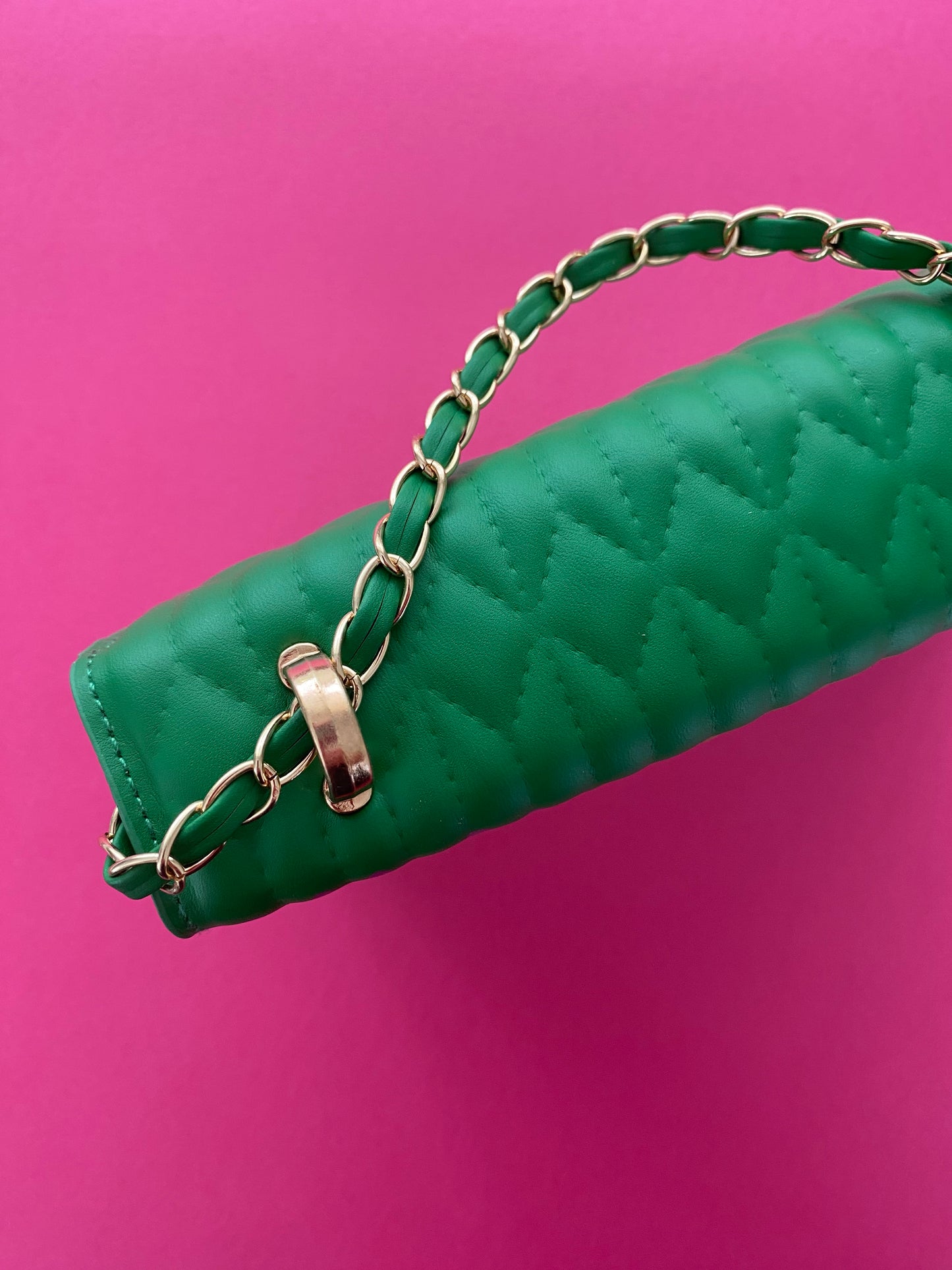 Mini Chevron Quilted Flap Chain Square Bag.