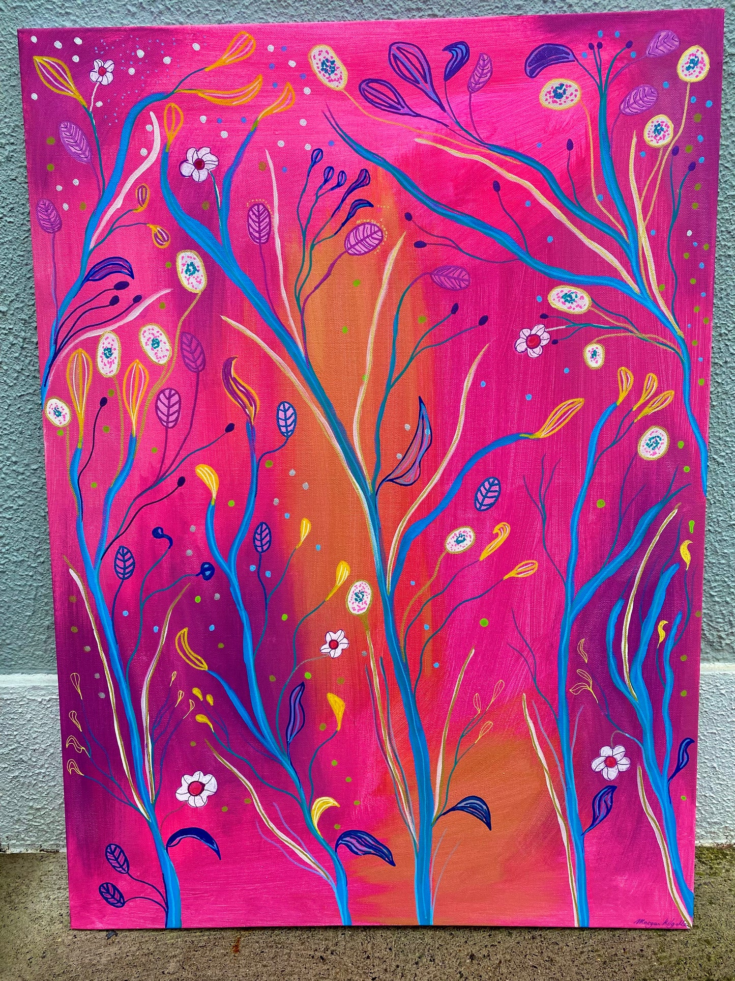 Neon Garden Framed .