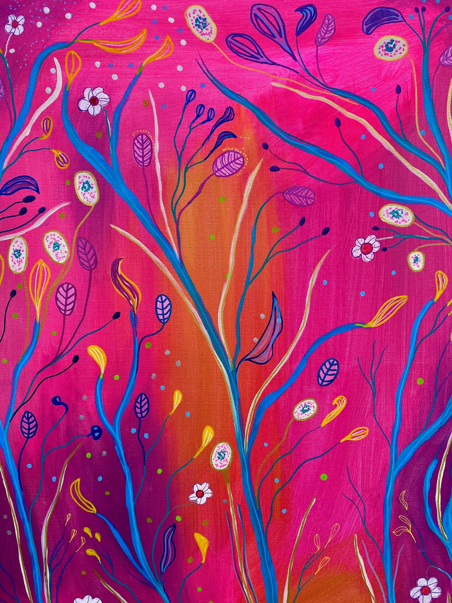 Neon Garden Framed .