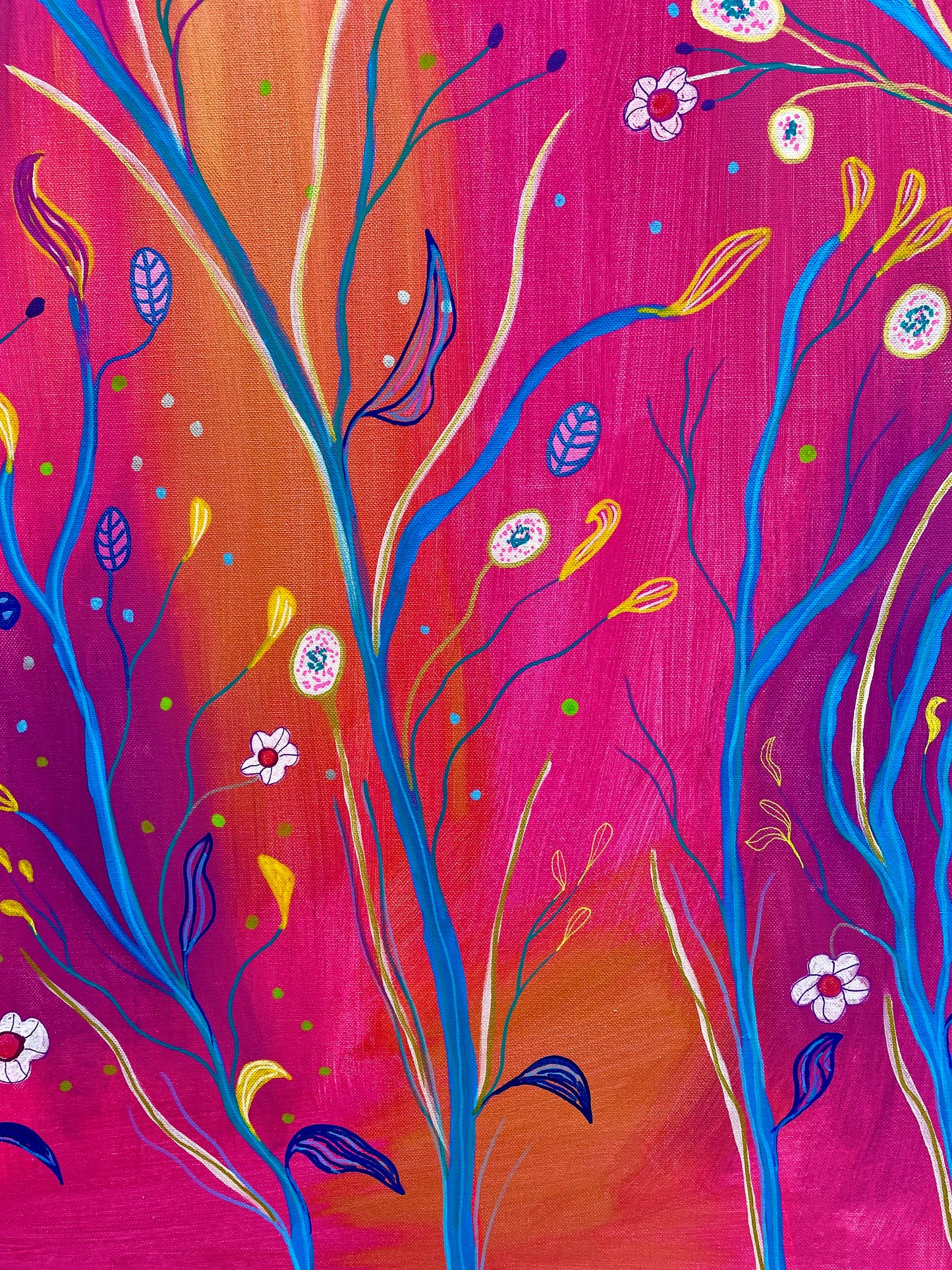 Neon Garden Framed .