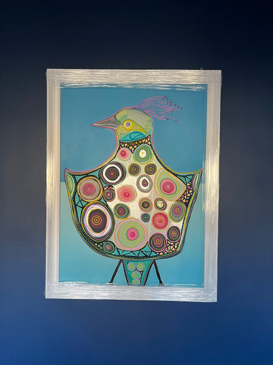 Bird of Paradise framed original .